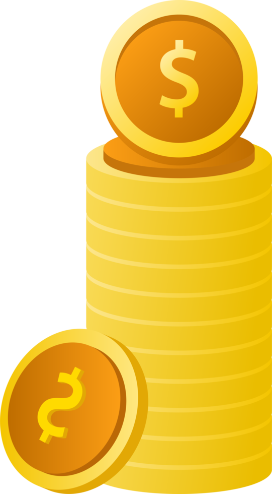 conception à plat du paiement et de la finance avec des pièces de pile, une pile de pièces, une pièce d'argent et une pièce d'or. png