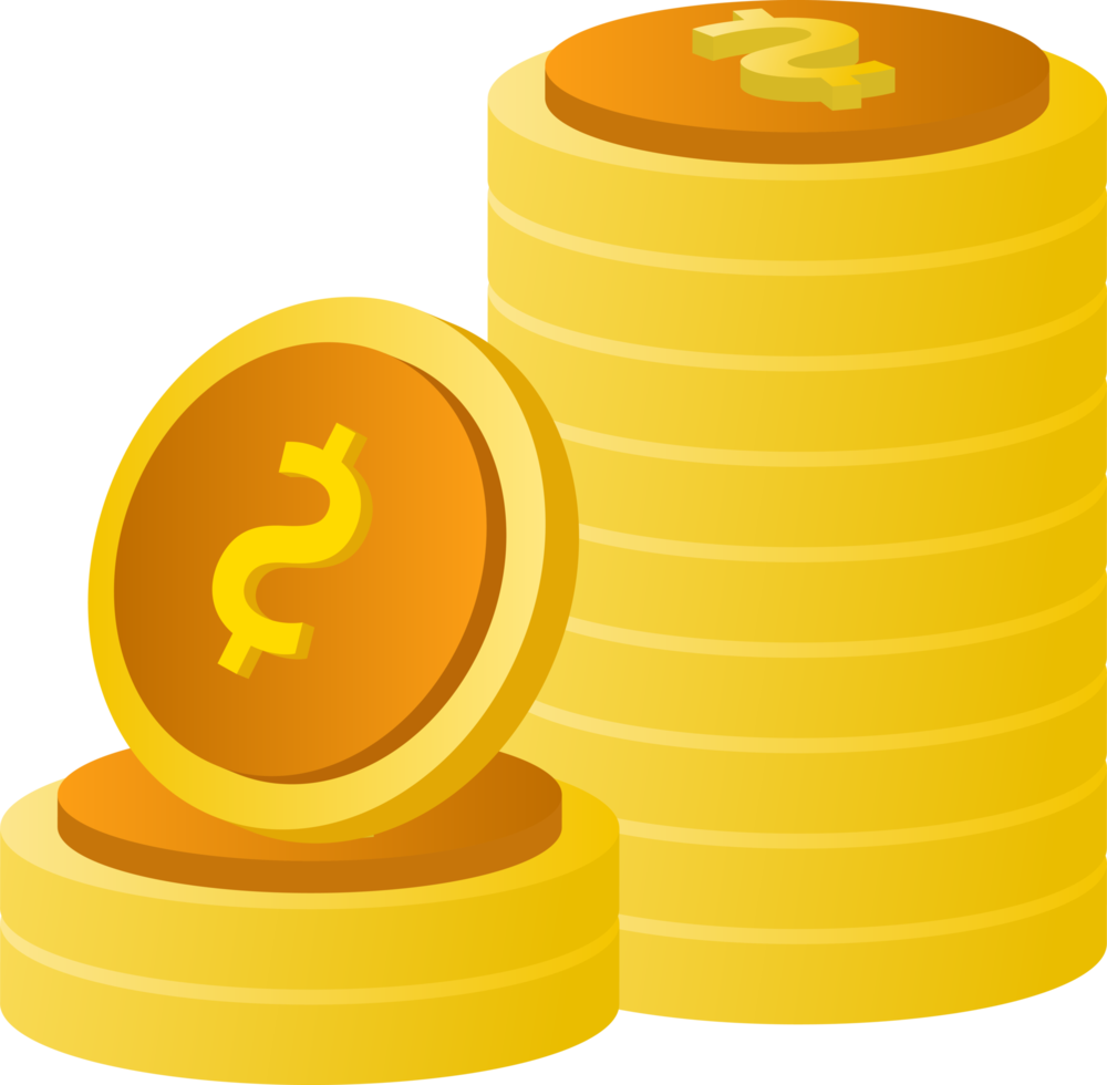 Flat design of payment and finance with pile coins, coin stack, money coin and gold coin. png