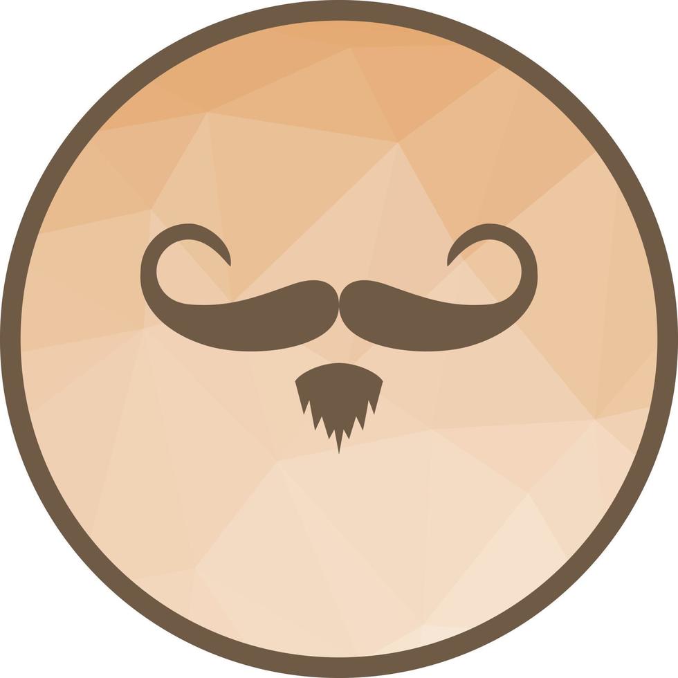 bigote i icono de fondo de baja poli vector