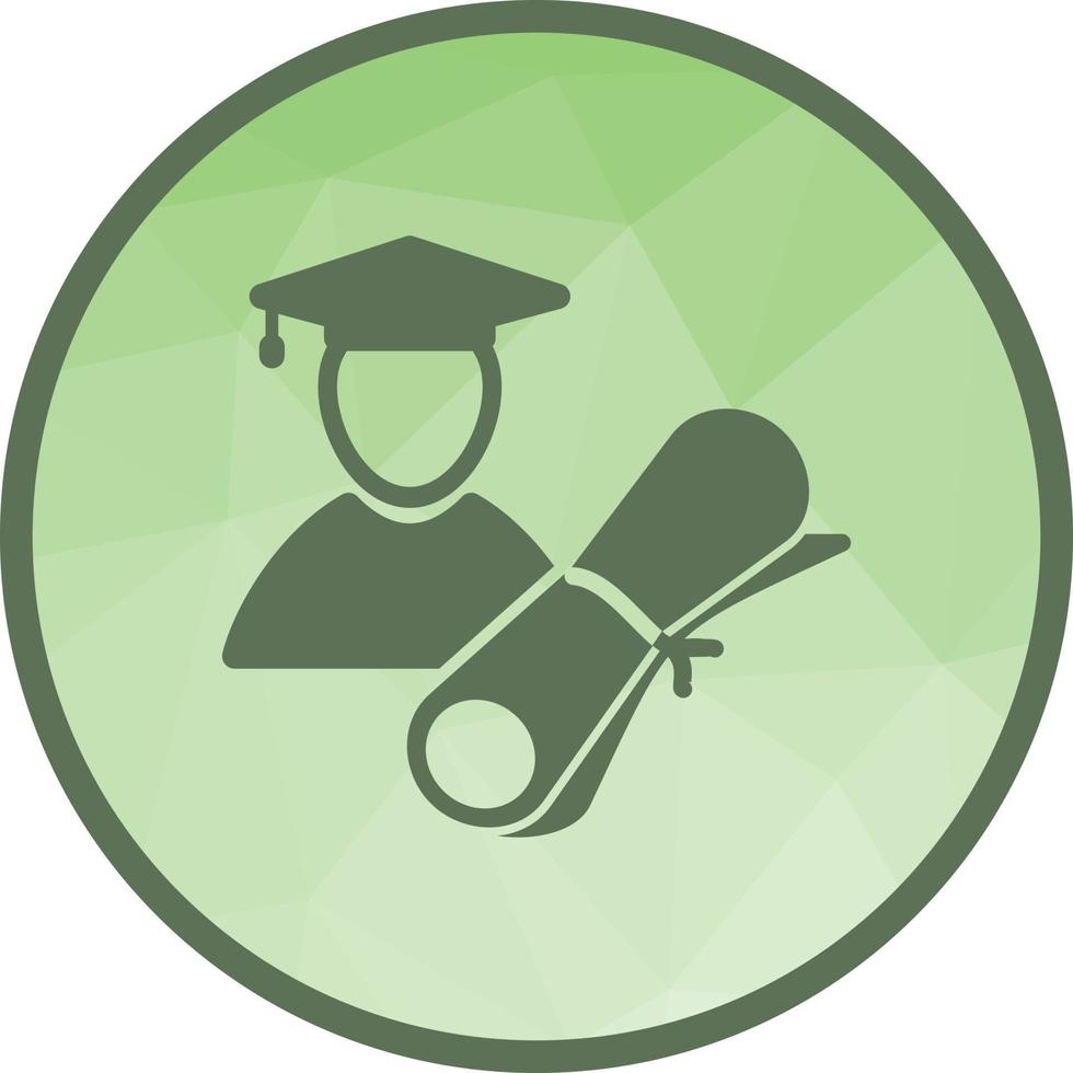 Male Graduate Low Poly Background Icon vector
