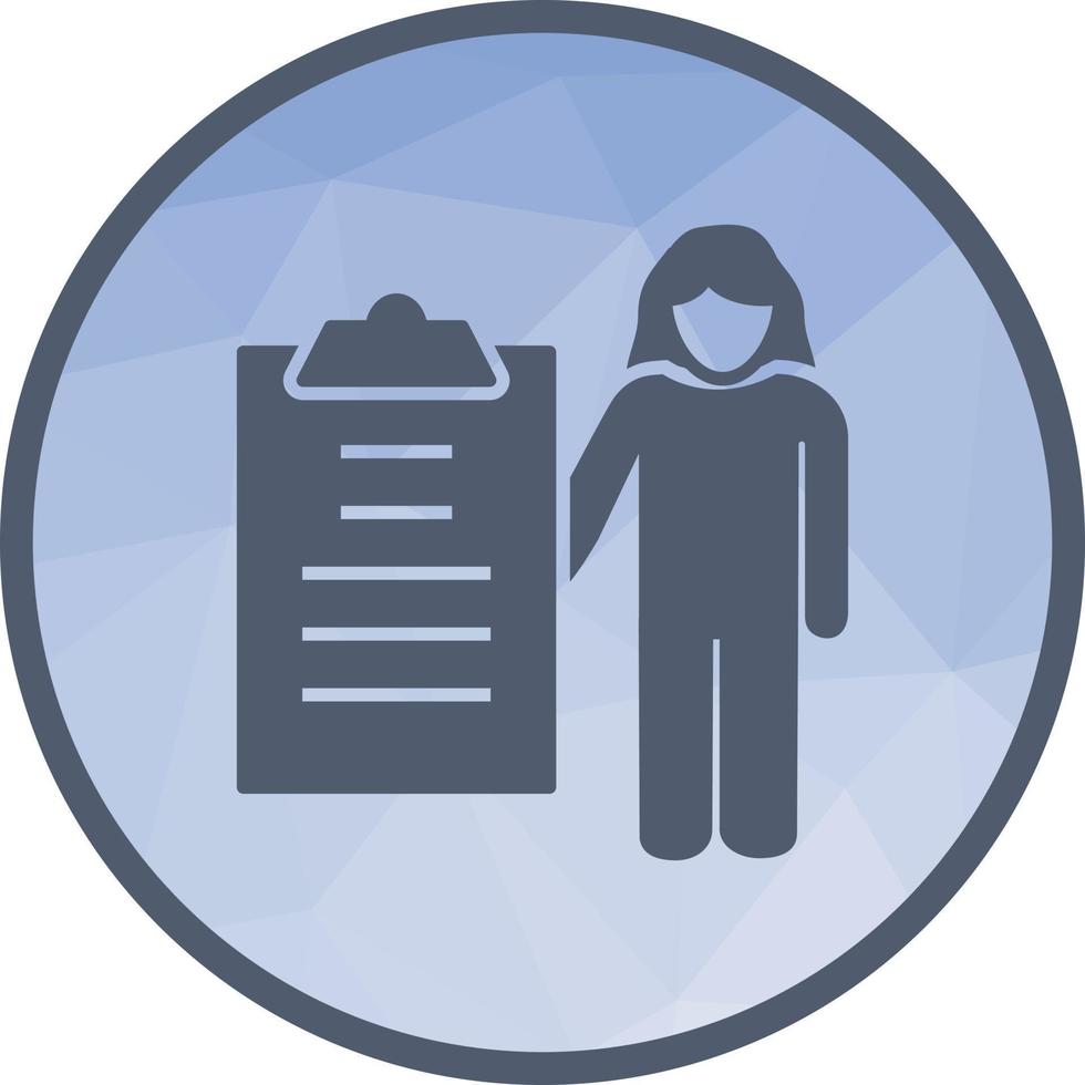Female Presenter II Low Poly Background Icon vector