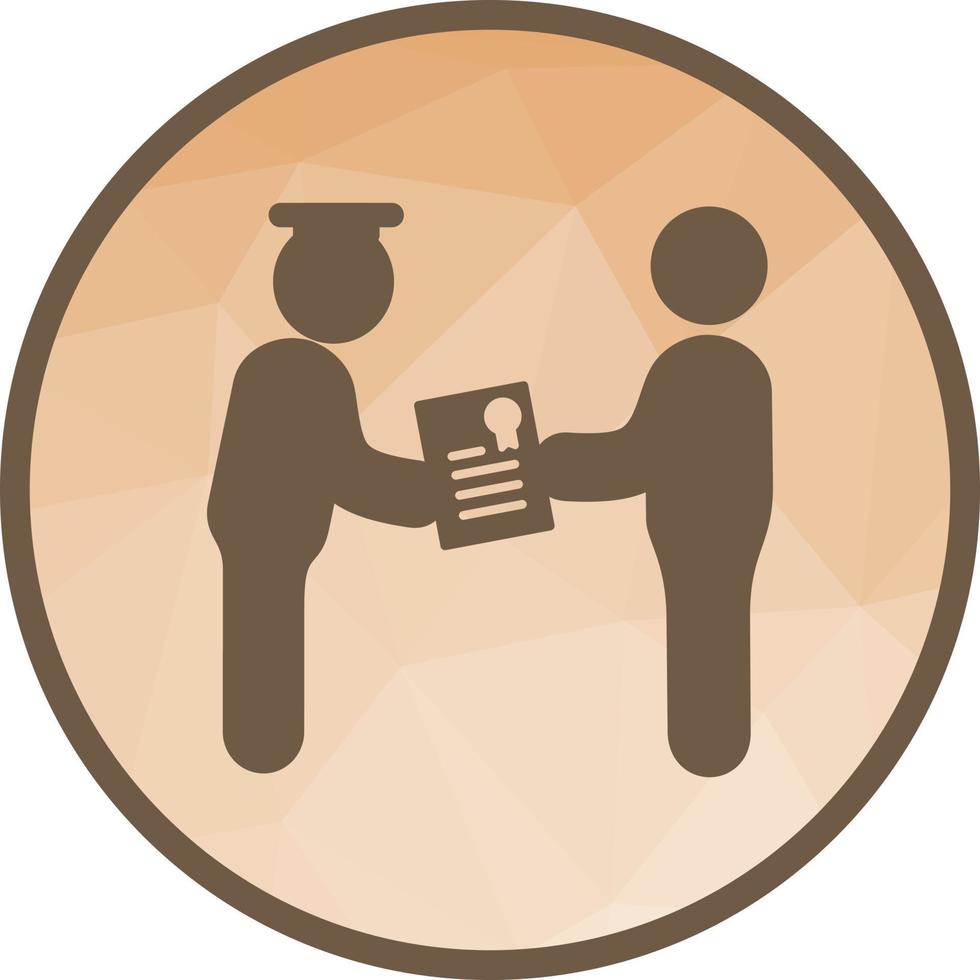 Receiving Degree Low Poly Background Icon vector