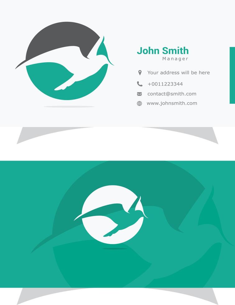 Bird vector business card, eagle logo