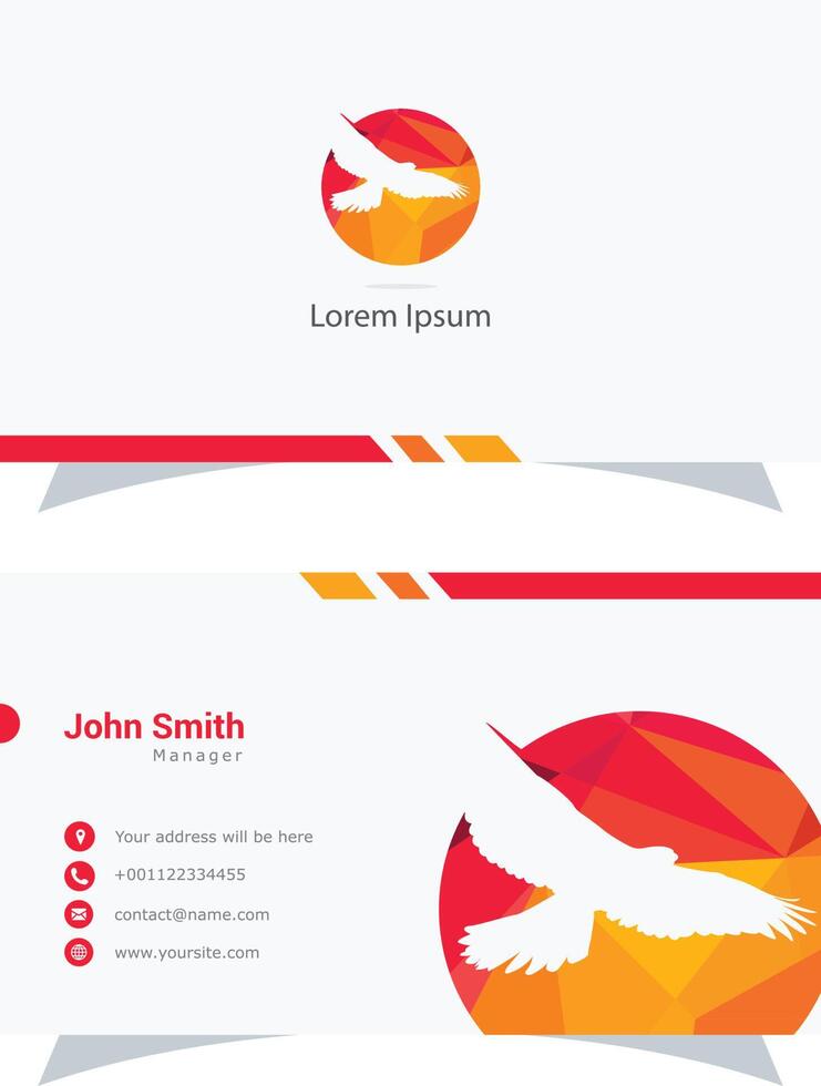 Bird vector business card, eagle logo