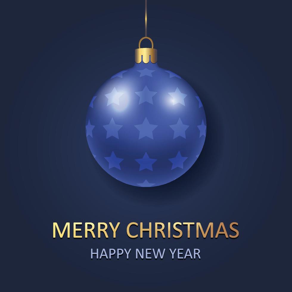 Merry Christmas and Happy New Yer card with Christmas balls vector