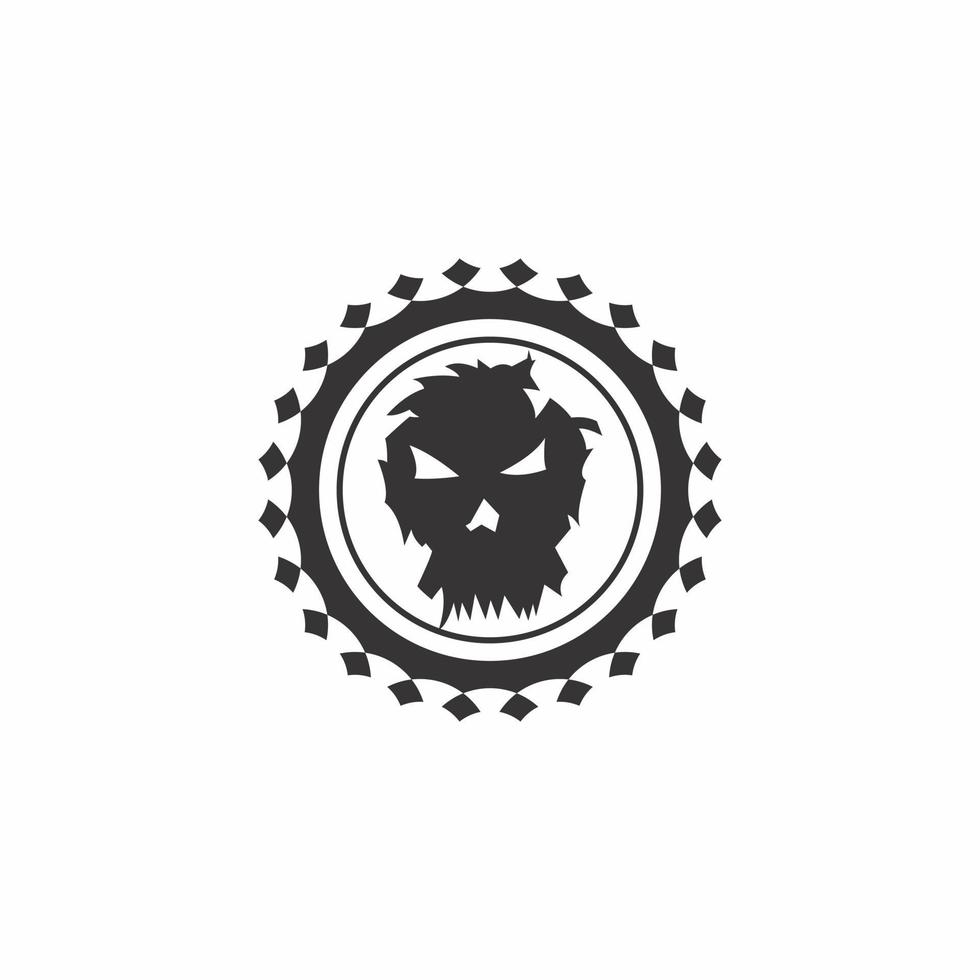 skull head illustration logo vector