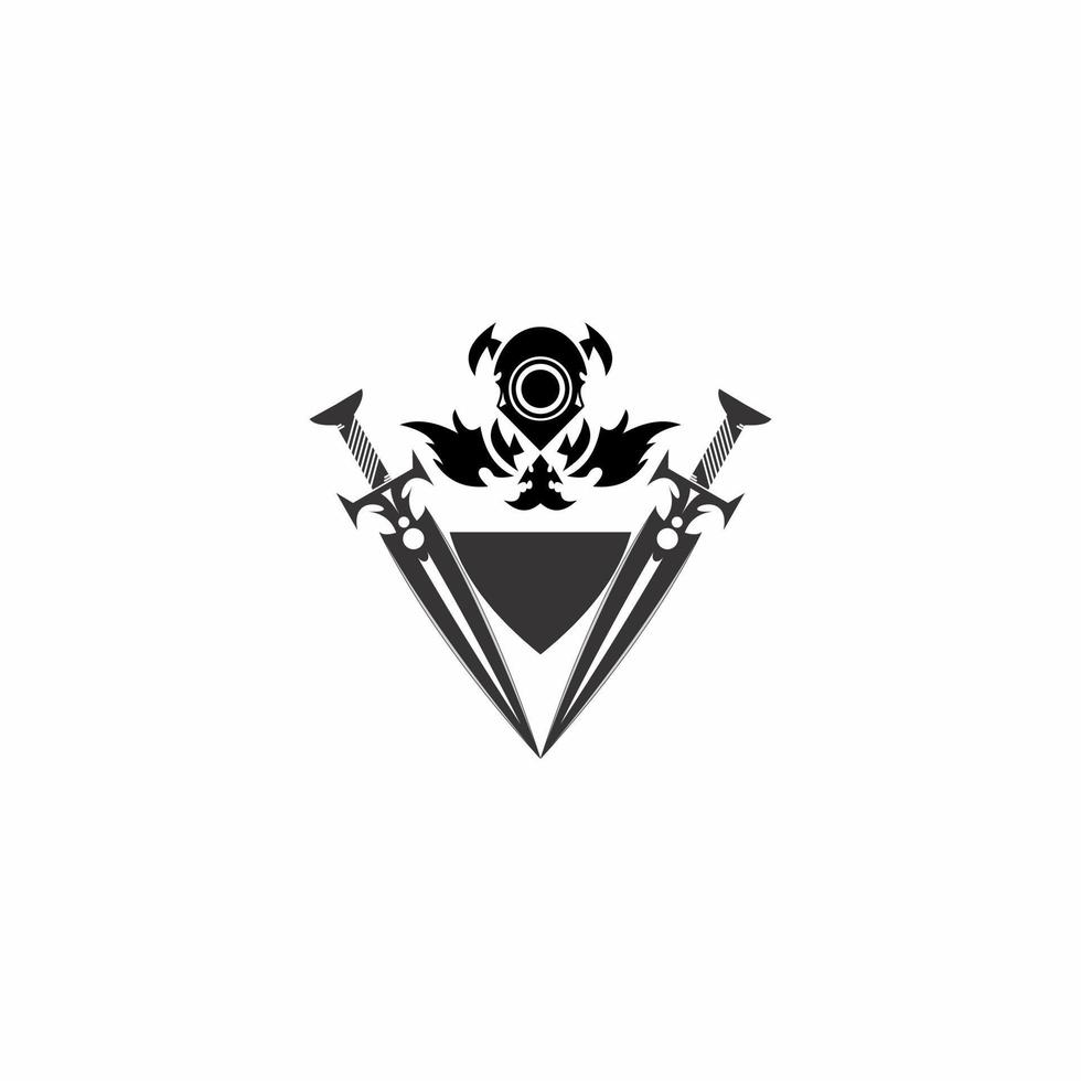 vector de ilustración de logotipo de espada y escudo