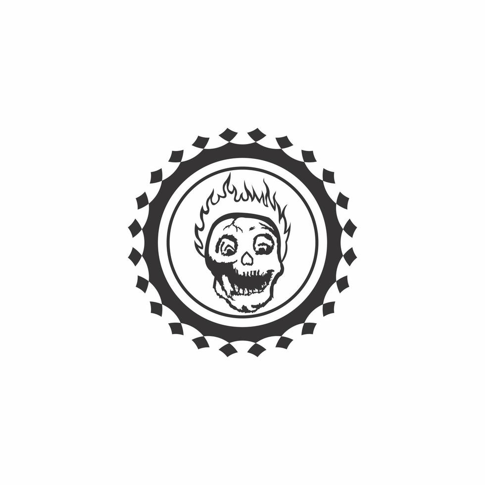 skull head illustration logo vector