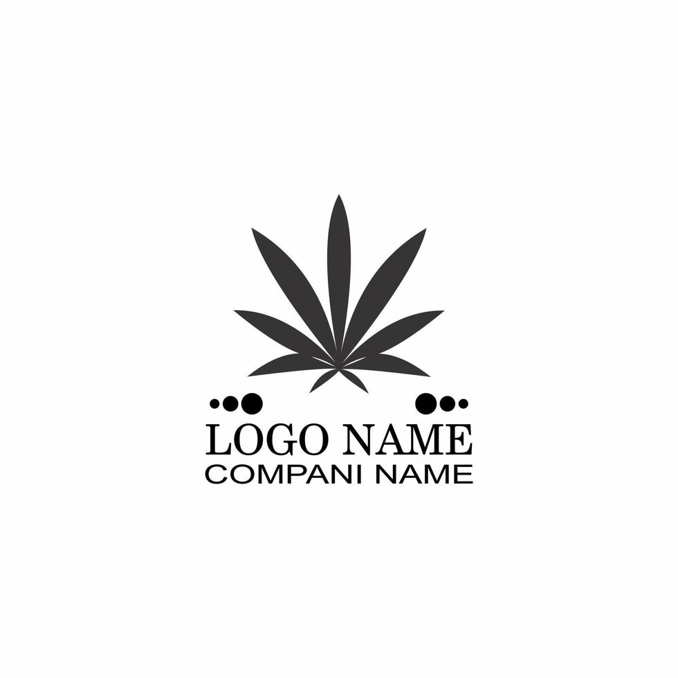 vector de logotipo de ilustración de hoja de cannabis