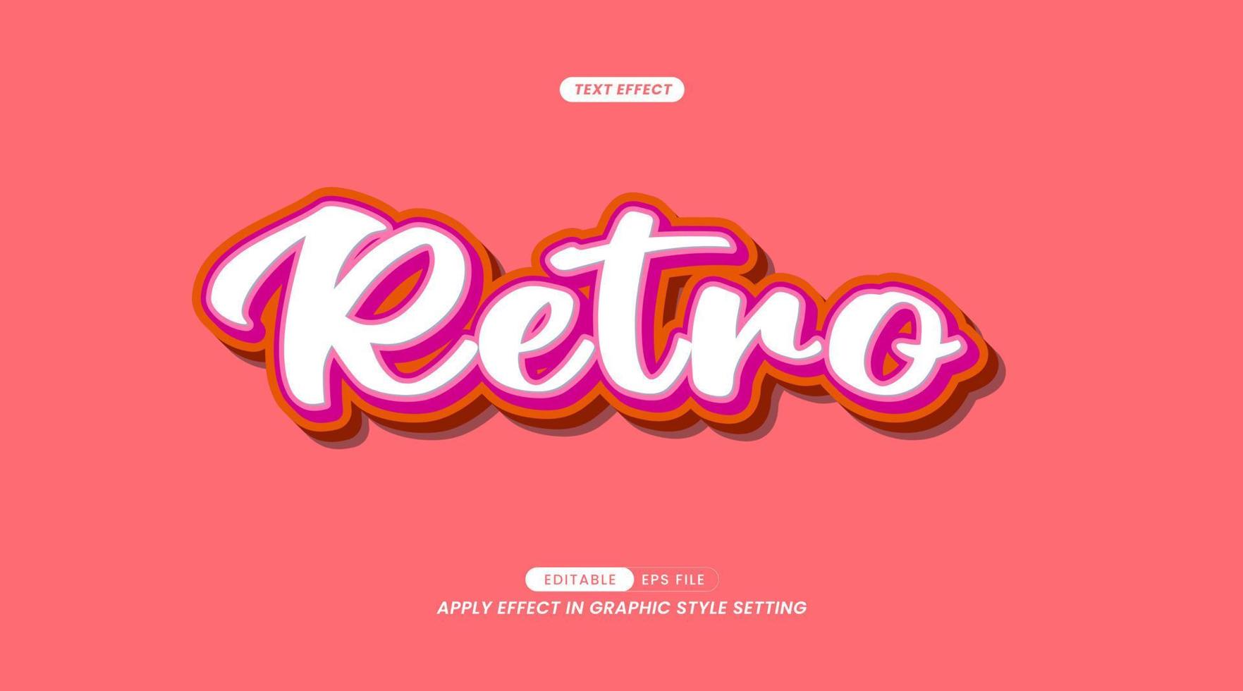 Editable Text Effect - Retro Slogan with Background vector