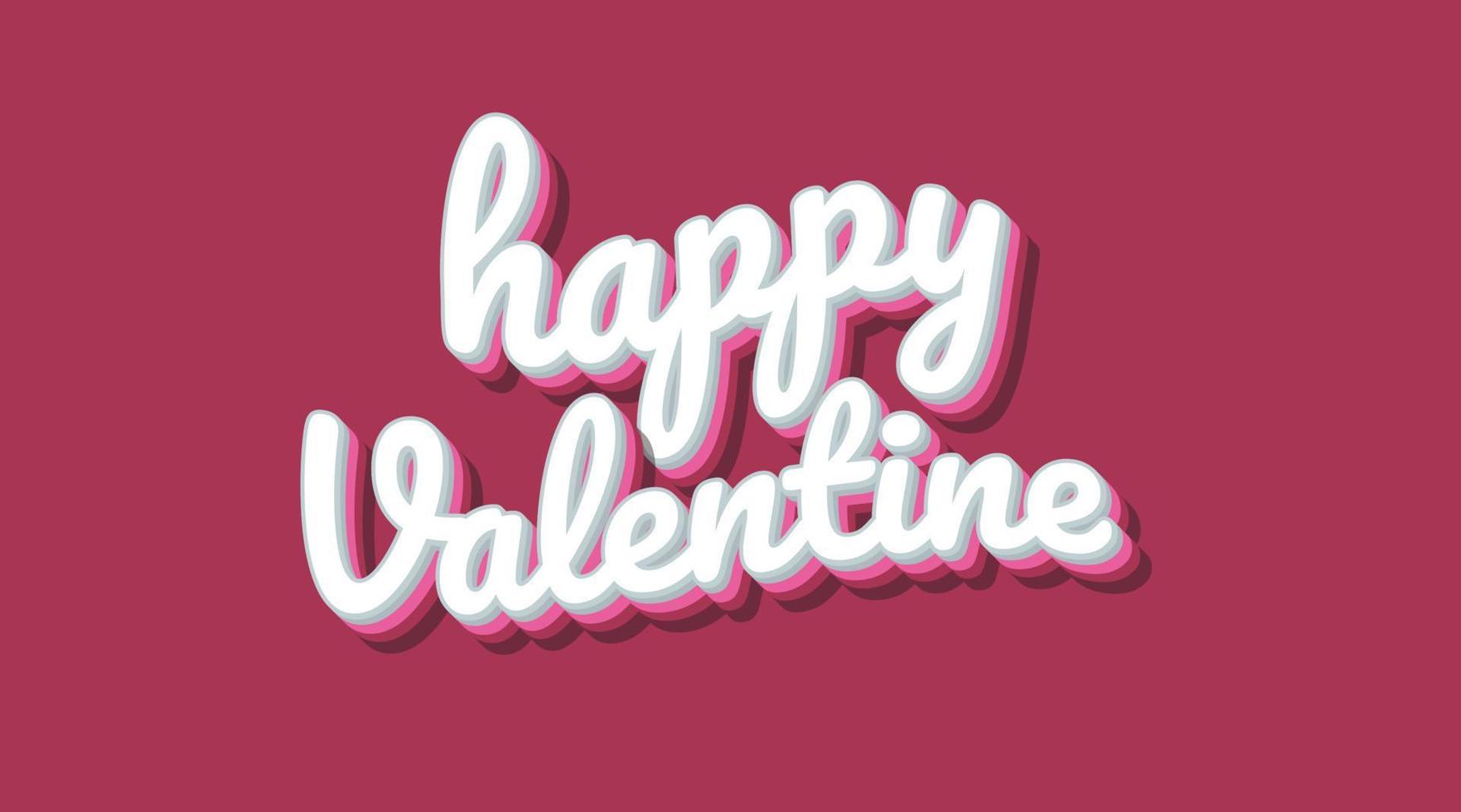 letras tipográficas con eslogan de texto feliz san valentín vector