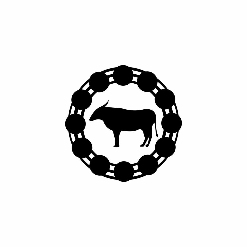 cow illustration logo vector
