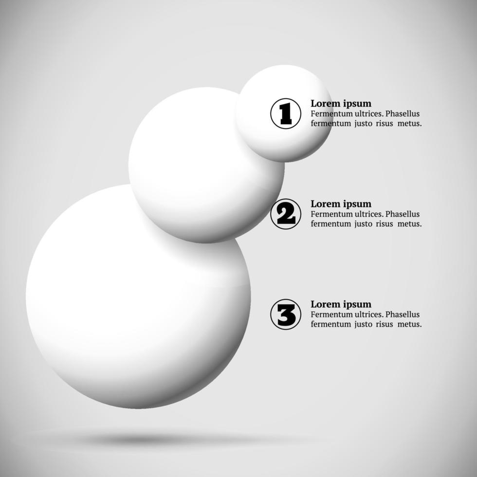 Infographics with group of flying numbered white balls vector
