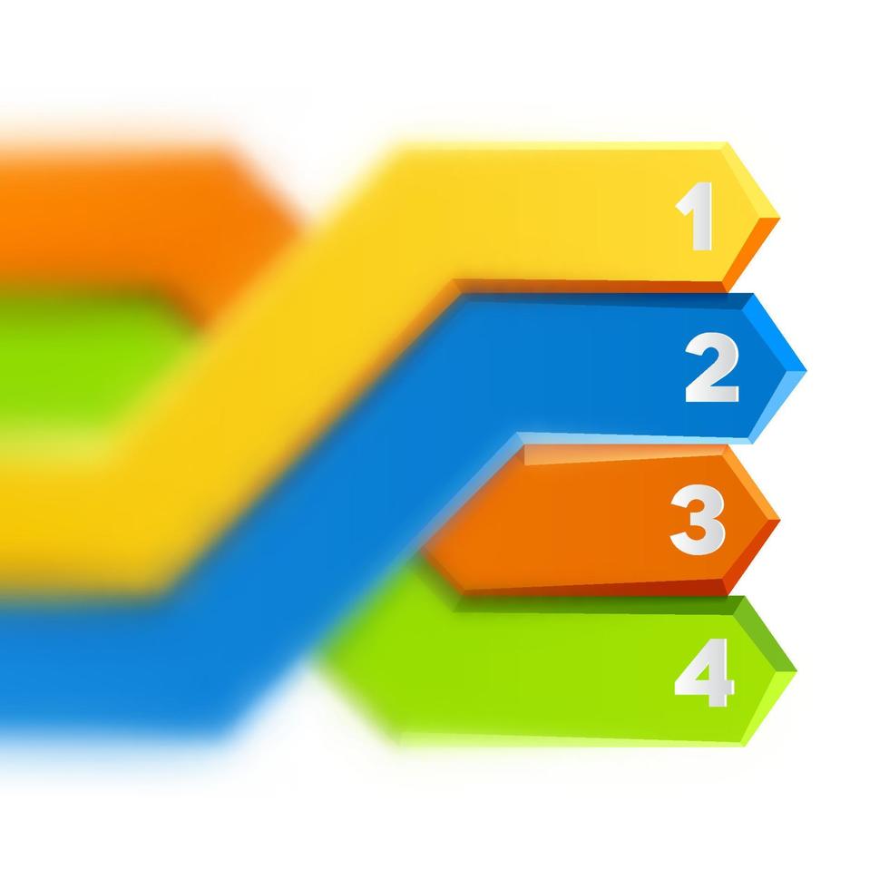 Bright infographic template with crossed 3d lines and blurred edge vector