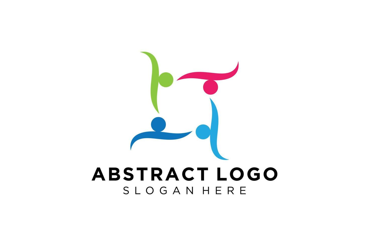 colección de logotipos de personas y familias abstractas vectoriales, iconos de personas, plantilla de logotipo de salud, símbolo de cuidado. vector