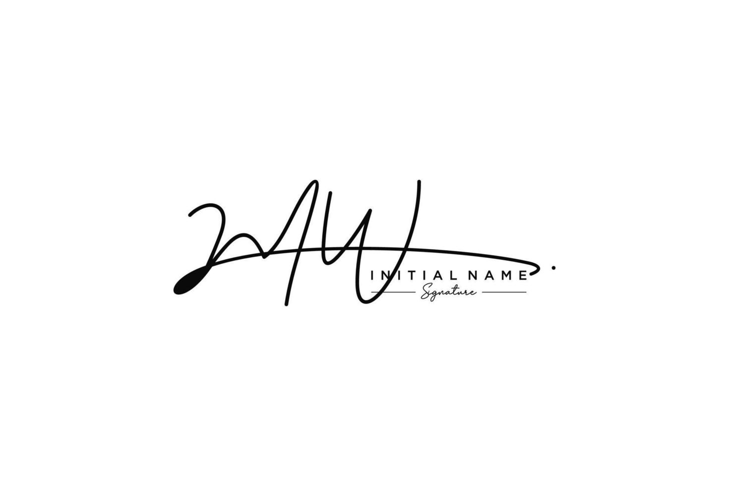 Initial MW signature logo template vector. Hand drawn Calligraphy lettering Vector illustration.