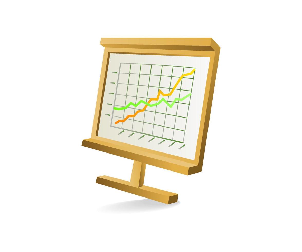 Flat isometric 3d illustration business analyst blackboard concept vector