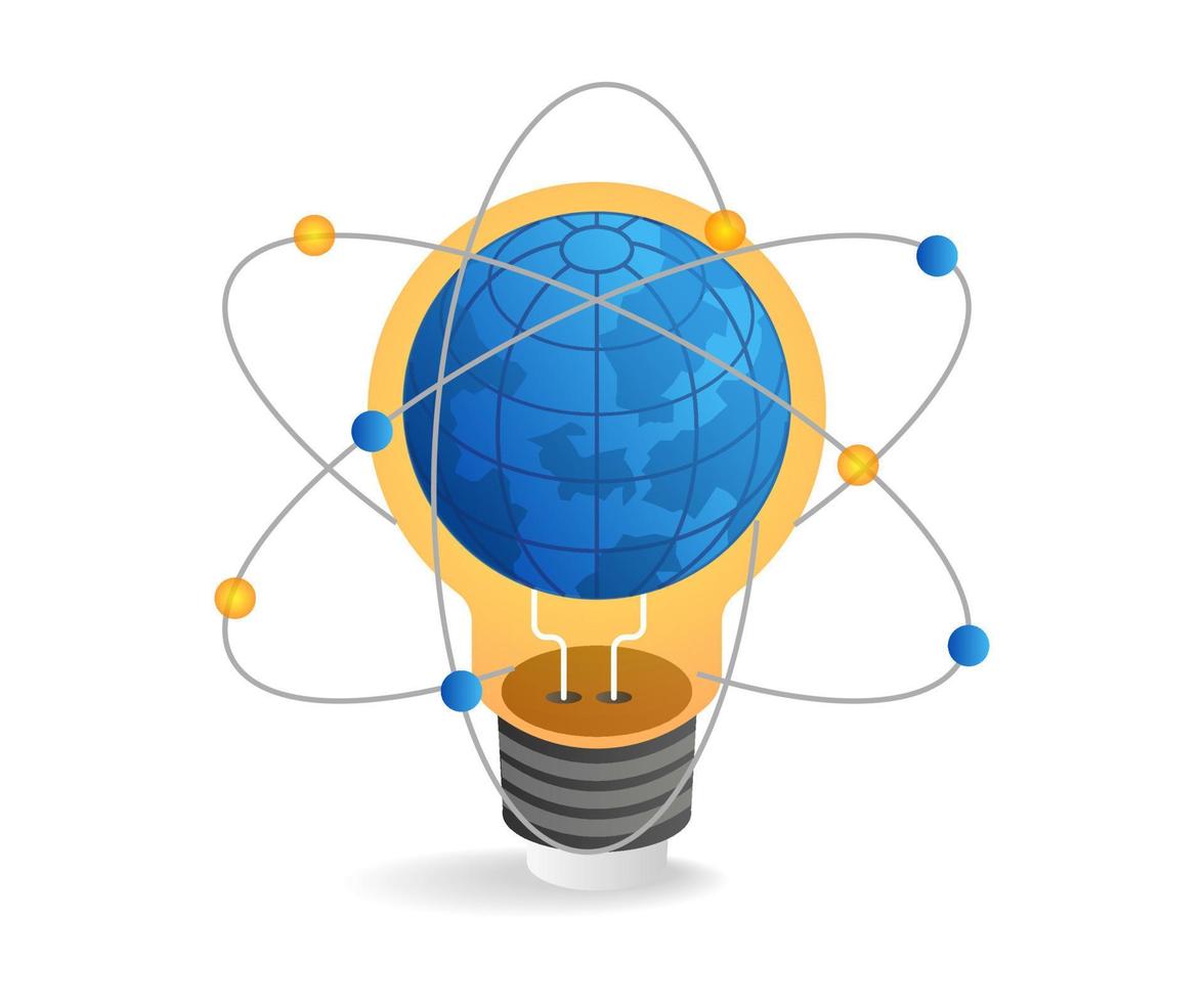 Flat isometric 3d illustration earth science concept idea vector