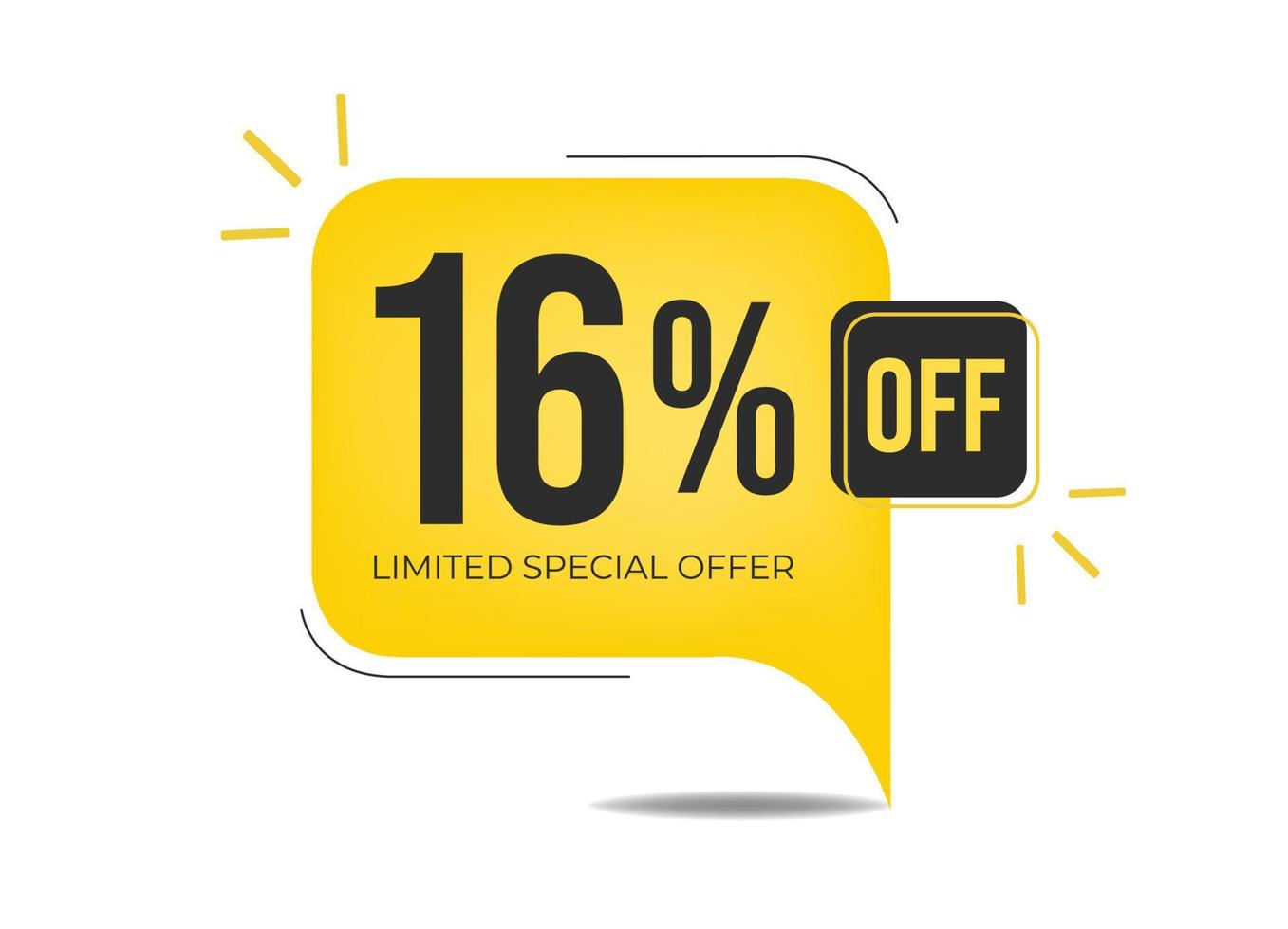 16 off limited special offer. Banner with sixteen percent discount on a ...