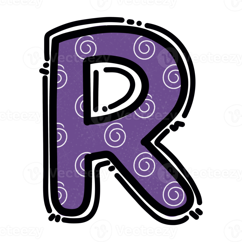 R alphabet letter png, purple color cute design png