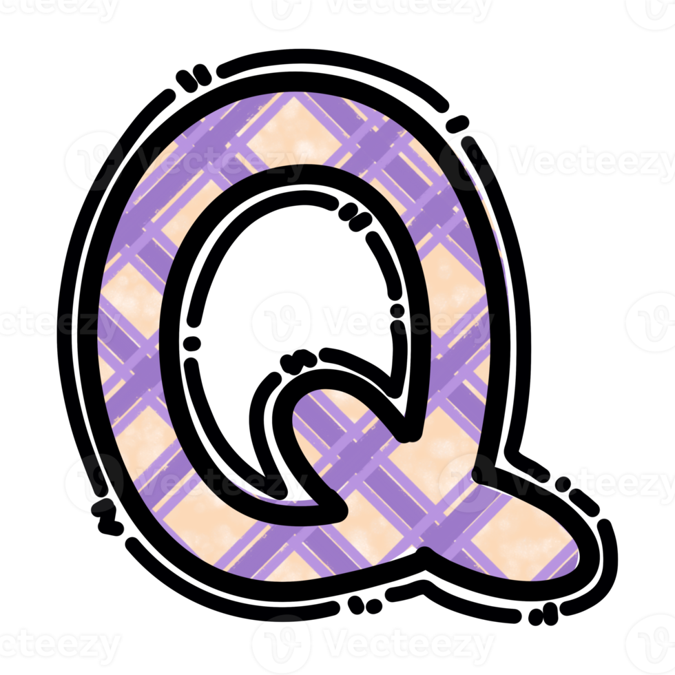 q alphabet buchstabe png, karierte mustergrafik png