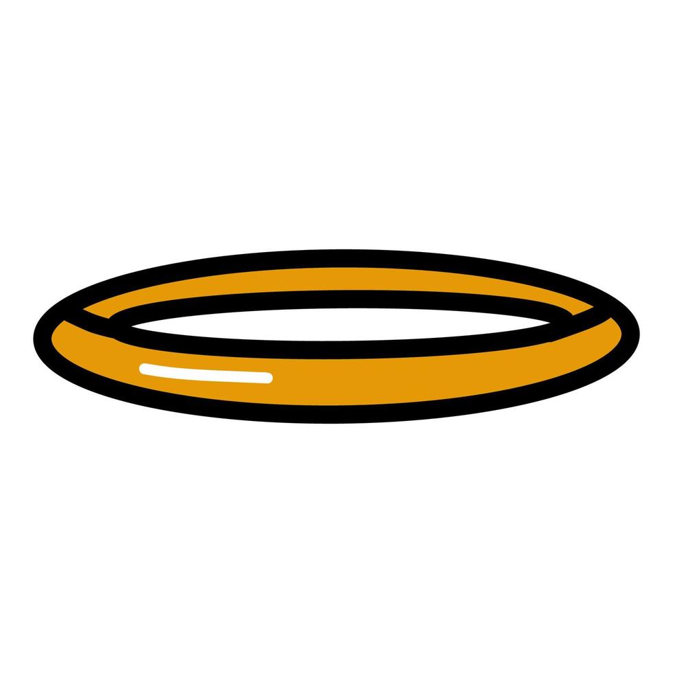 Golden ring. Angel halo. Cartoon doodle vector illustration.