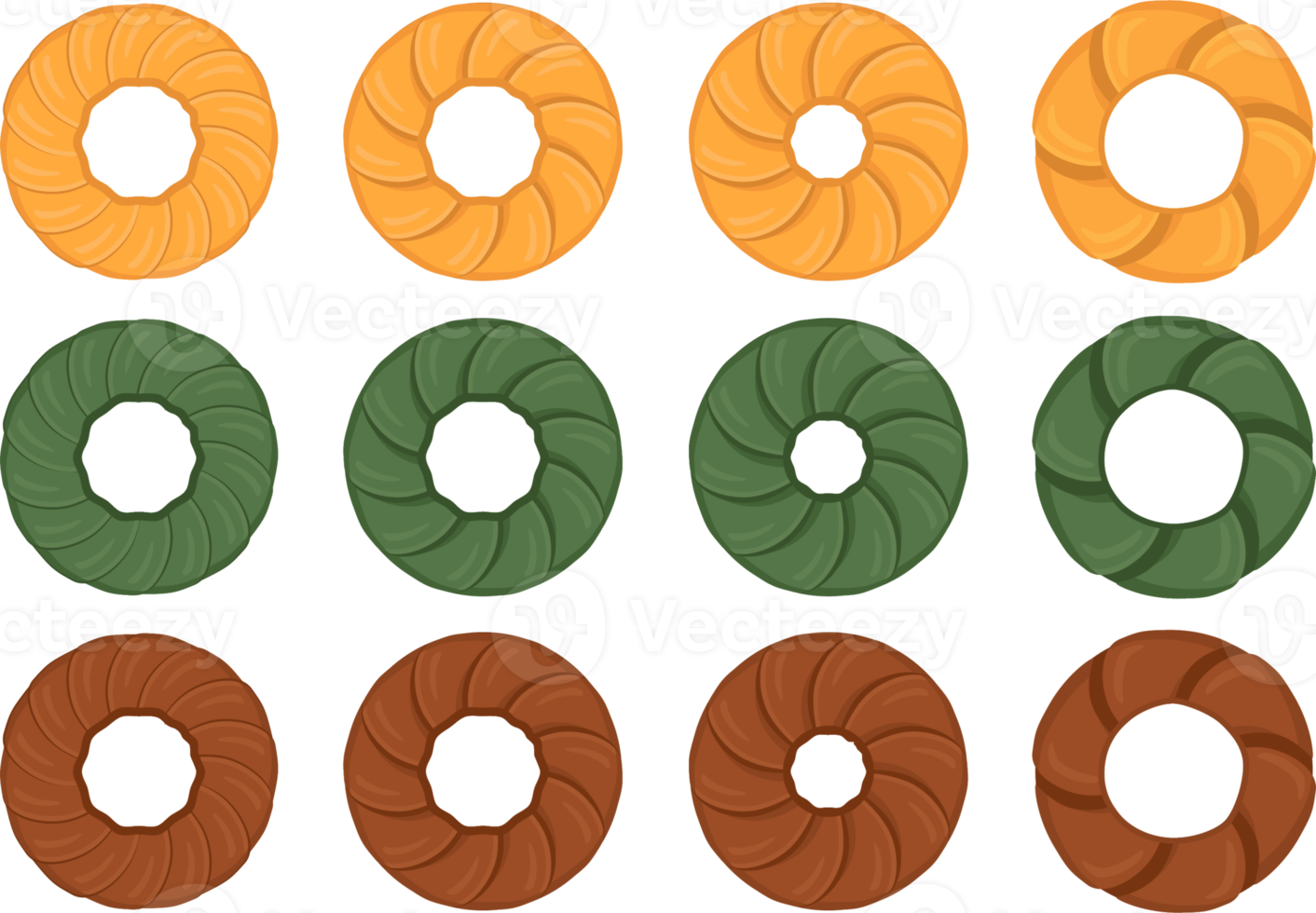 gran juego de galletas caseras de diferentes sabores en galletas de pastelería png