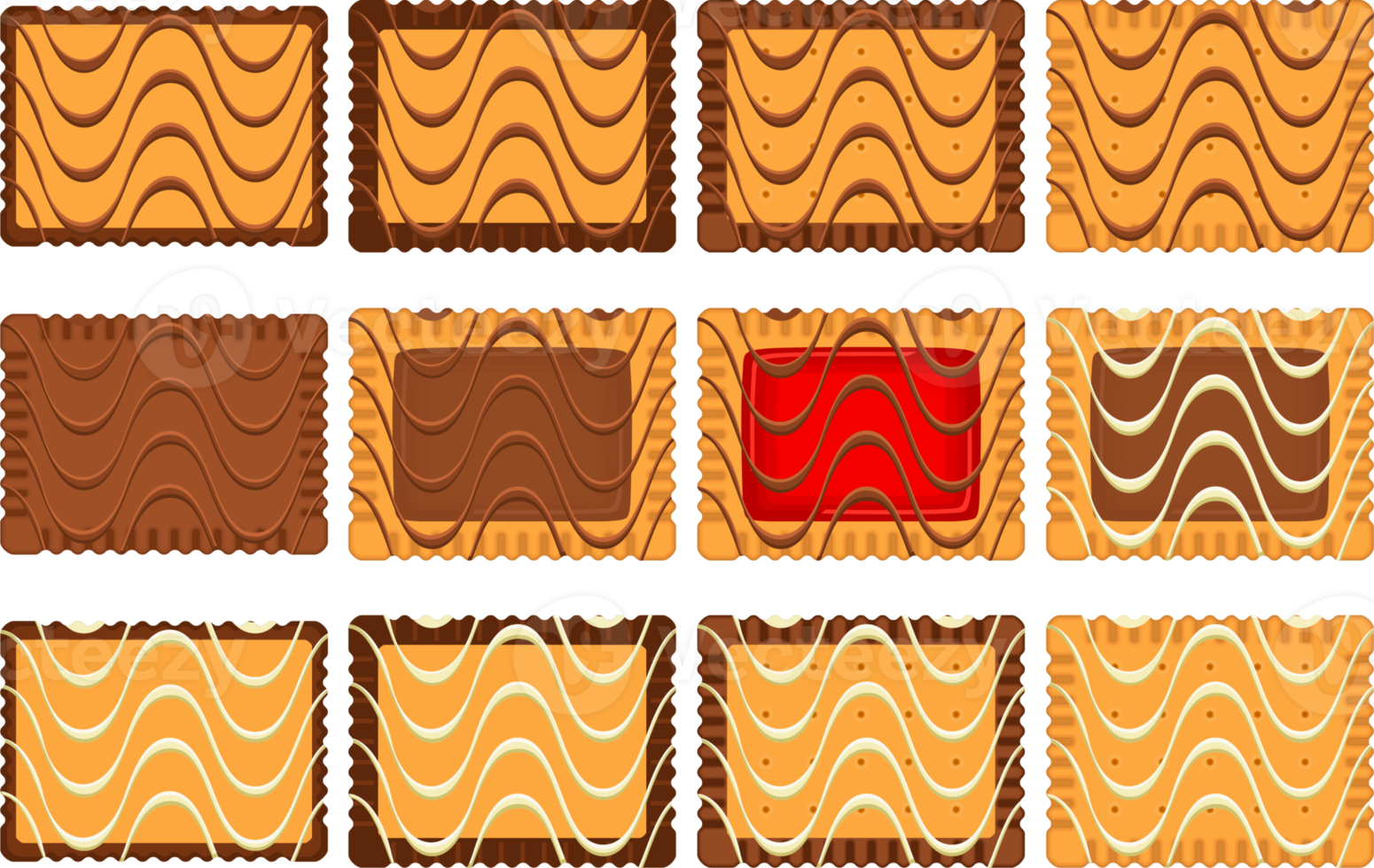 Big set homemade cookie different taste in pastry biscuit png