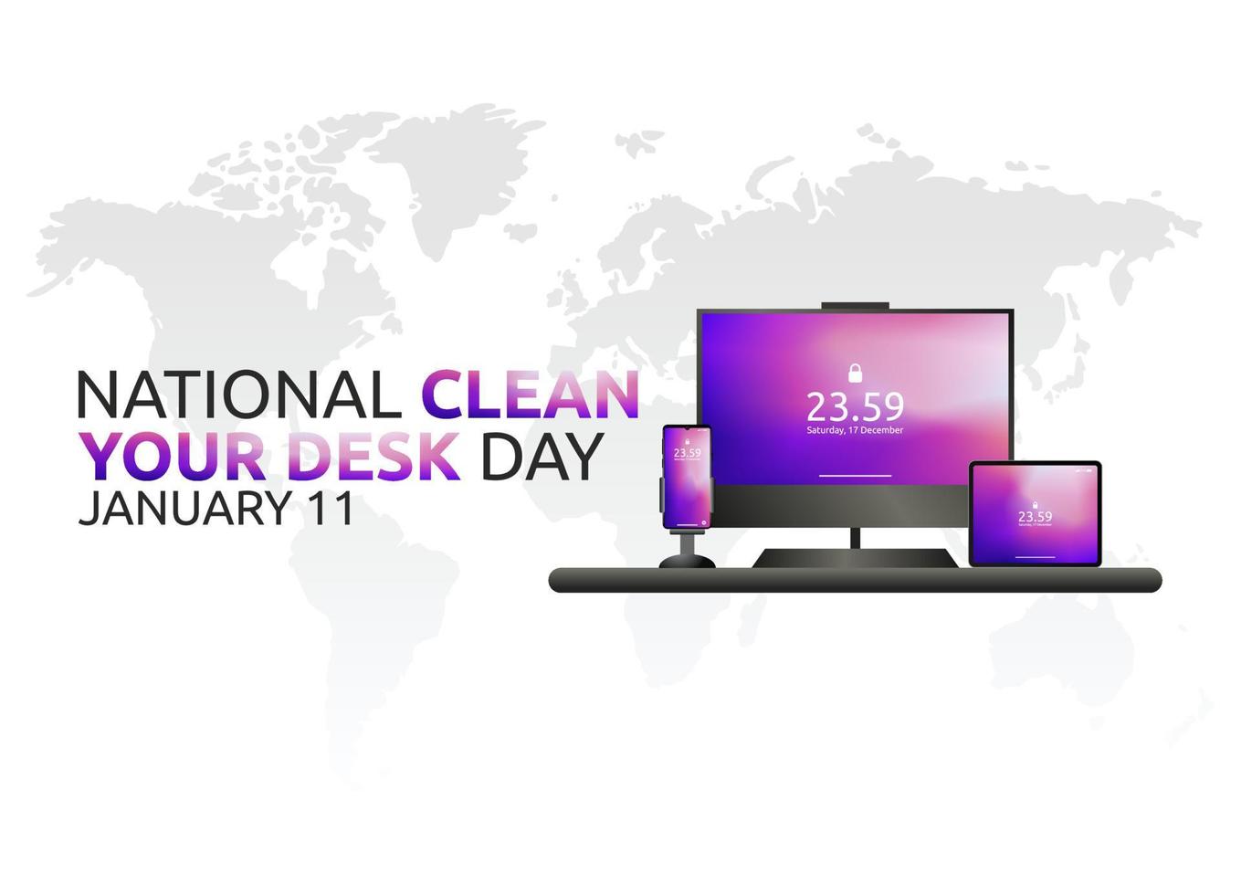 vector graphic of national clean your desk day good for national clean