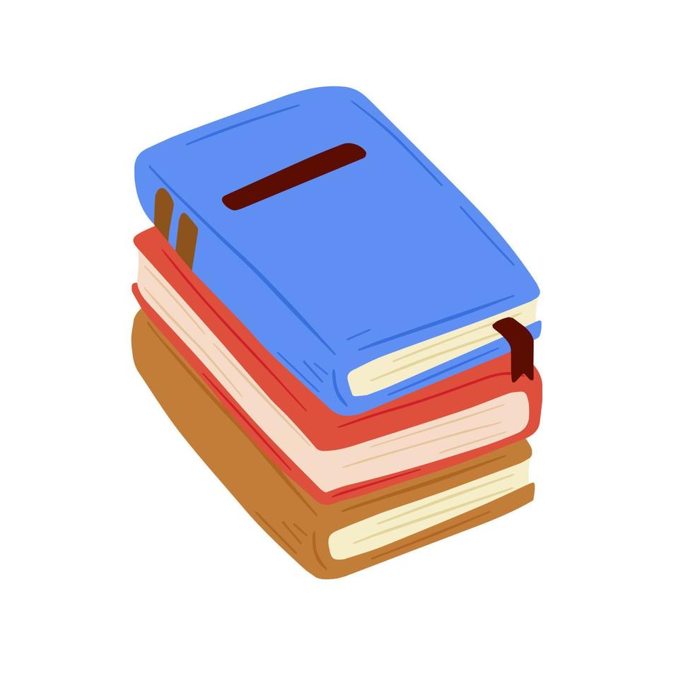 Book in cartoon style. Education and knowledge. Details of school and study. Modern trendy design. Closed cover vector