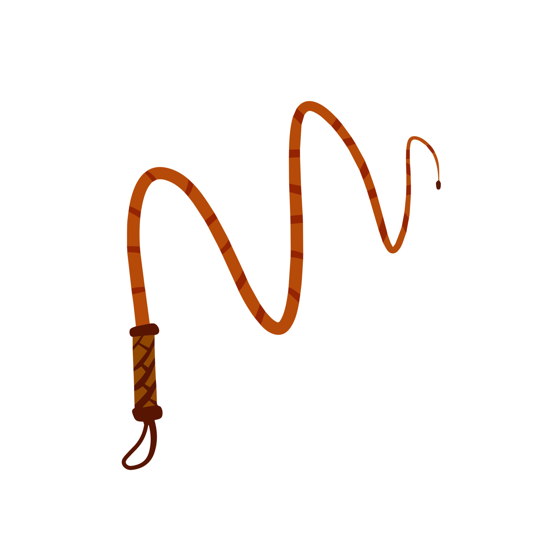 Whip for training an animal. Long cord. Horsewhip of Wild West. Flat  cartoon. Concept of slavery, submission and domination. 16717047 Vector Art  at Vecteezy