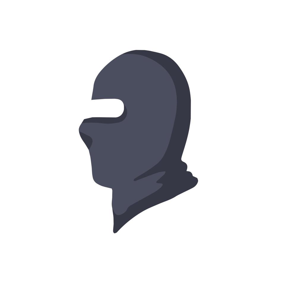 Balaclava for disguise. Green Protective mask of military and a robber. Soldier Head flat icon vector