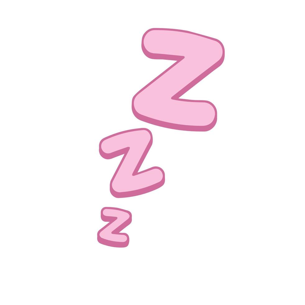 Symbol of sleep. Flying letter Z. Comic book element. vector