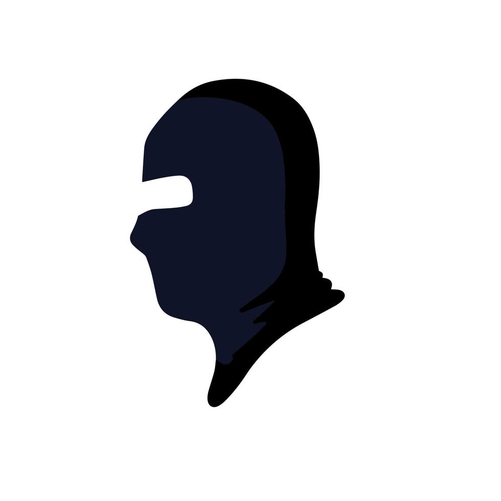 Balaclava for disguise. Green Protective mask of military and a robber. Soldier Head flat icon vector