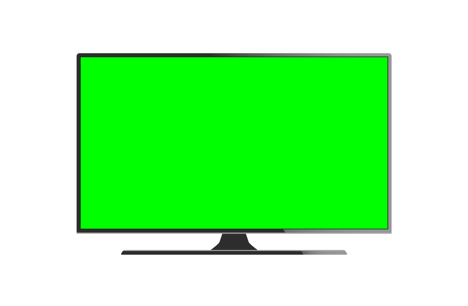 ilustração de ícone de exibição de tela verde de televisão moldura preta de tv moderna png