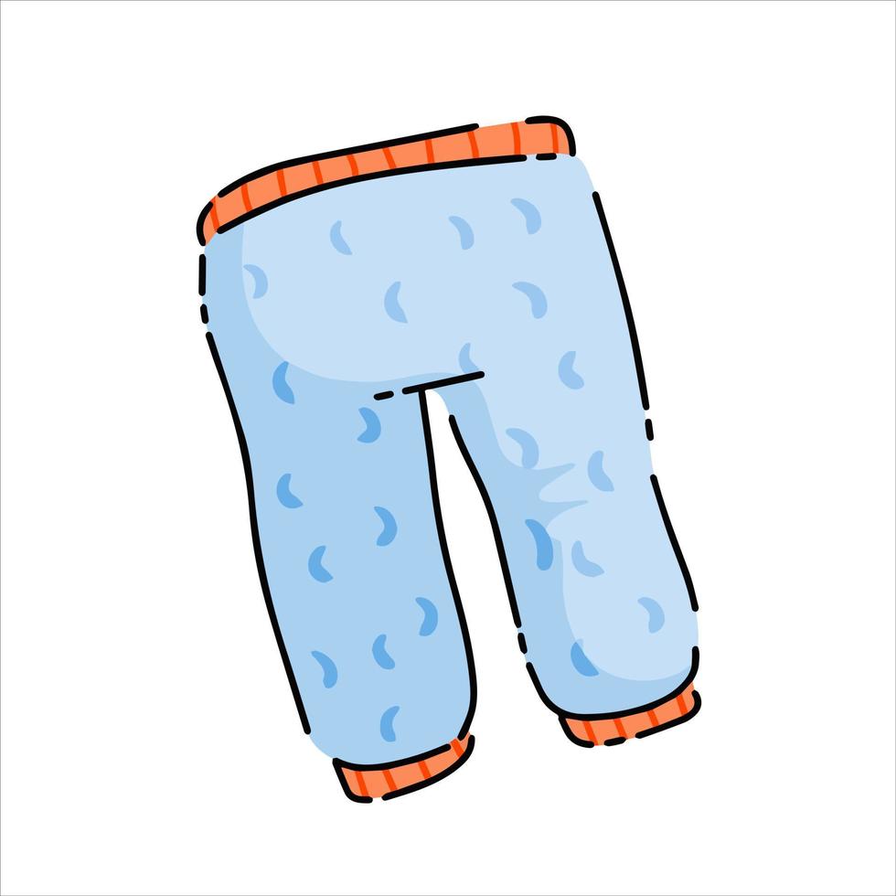 Baby pants. Infant clothes and pajamas with pattern. Cartoon illustration isolated on white background vector