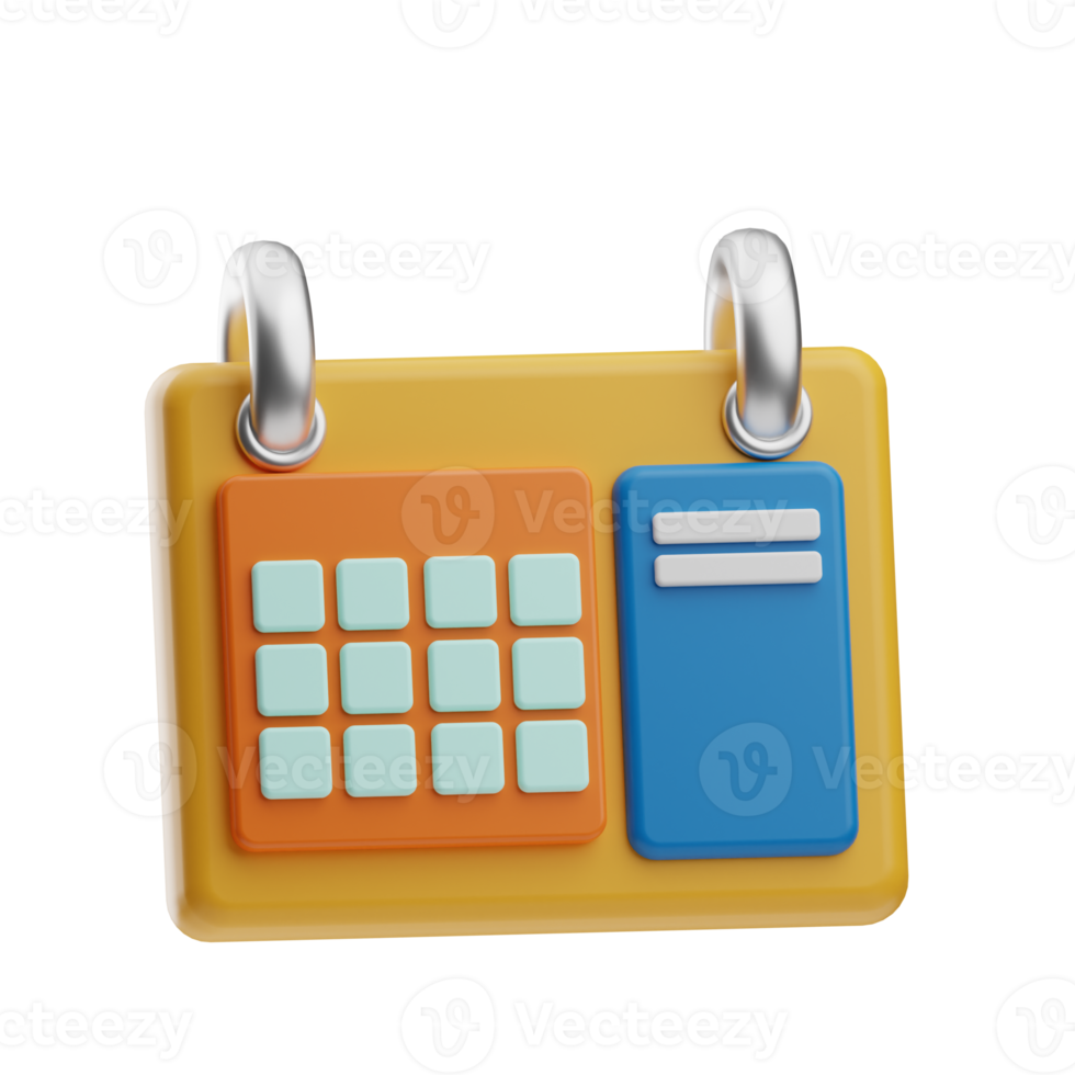 education, object time table illustration 3d png