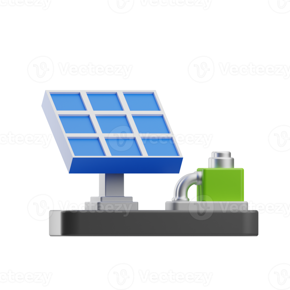 energía renovable energía solar ilustración 3d png