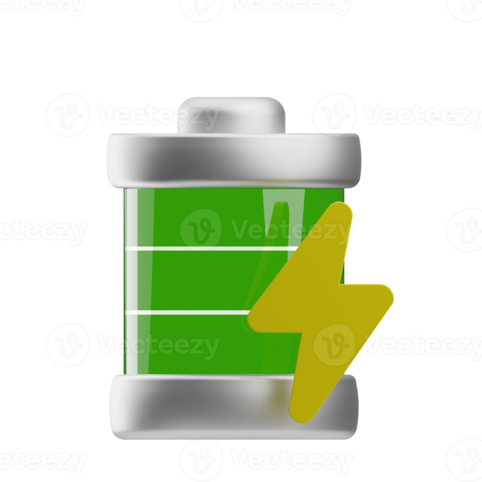 ilustração de bateria de objeto de energia renovável 3d png