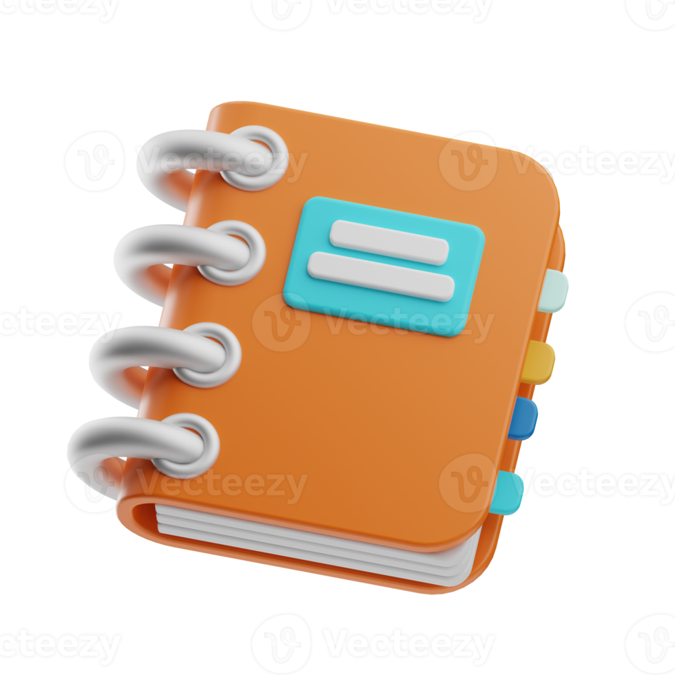 education, object notebook illustration 3d png