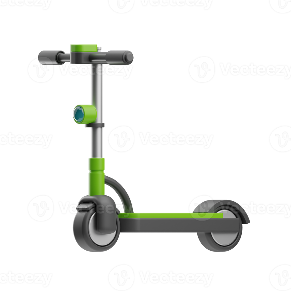 renewable energy scooter illustration 3d png