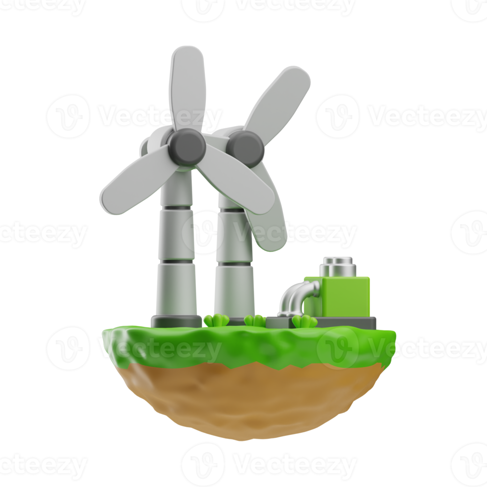 renewable energy wind energy illustration 3d png