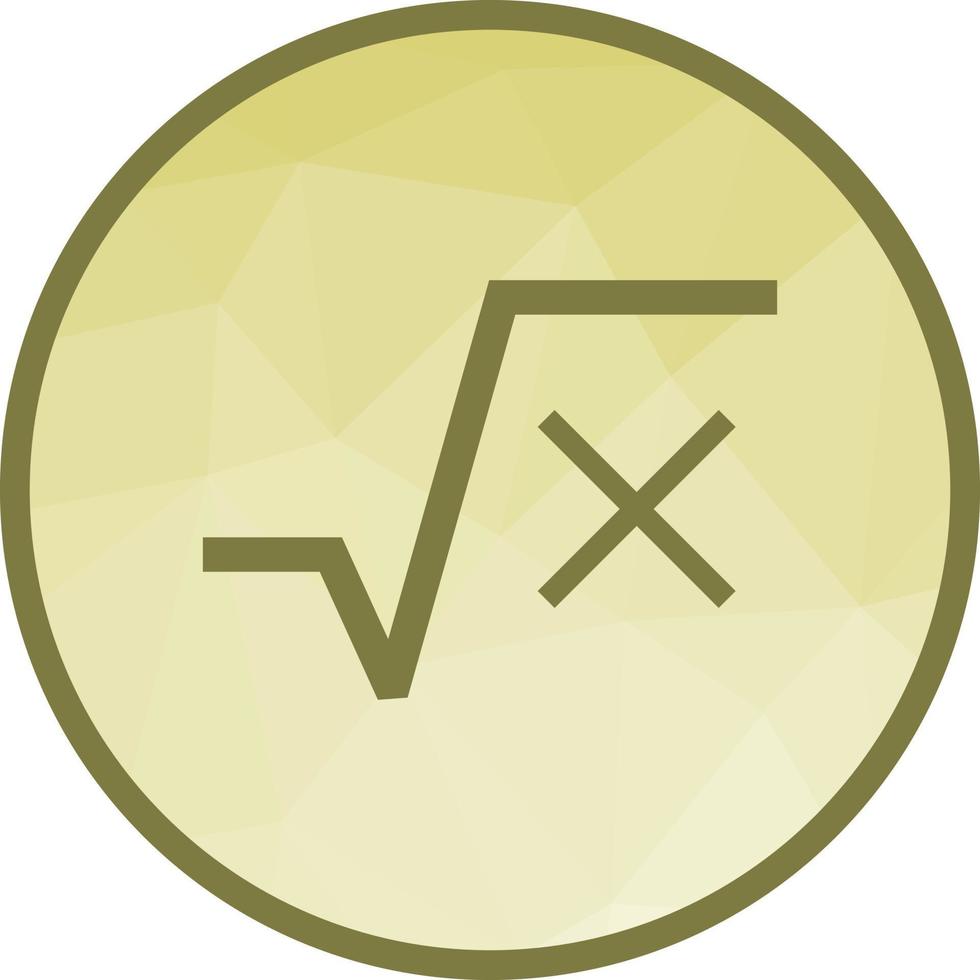 Square Root Low Poly Background Icon vector