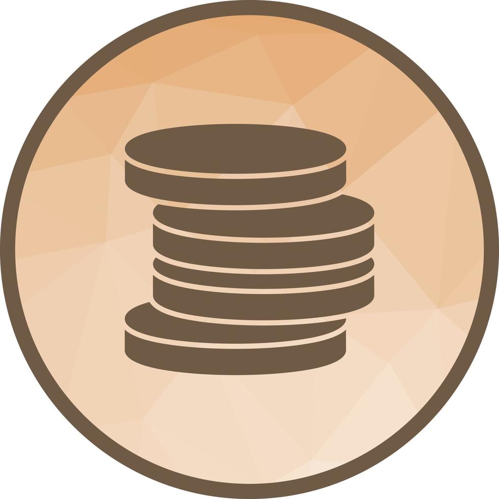 icono de fondo de baja poli de monedas vector