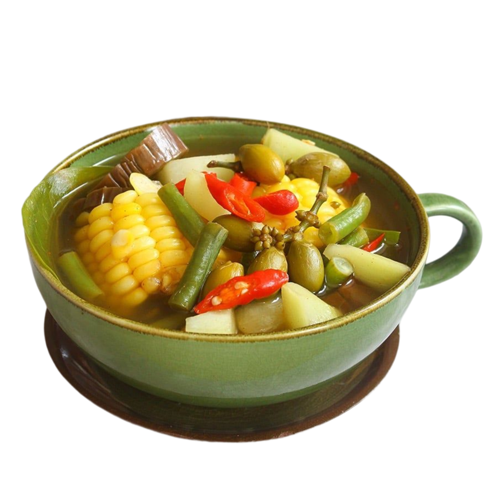 sajoer asem of tamarinde soep is een populair traditioneel Indonesisch soep png