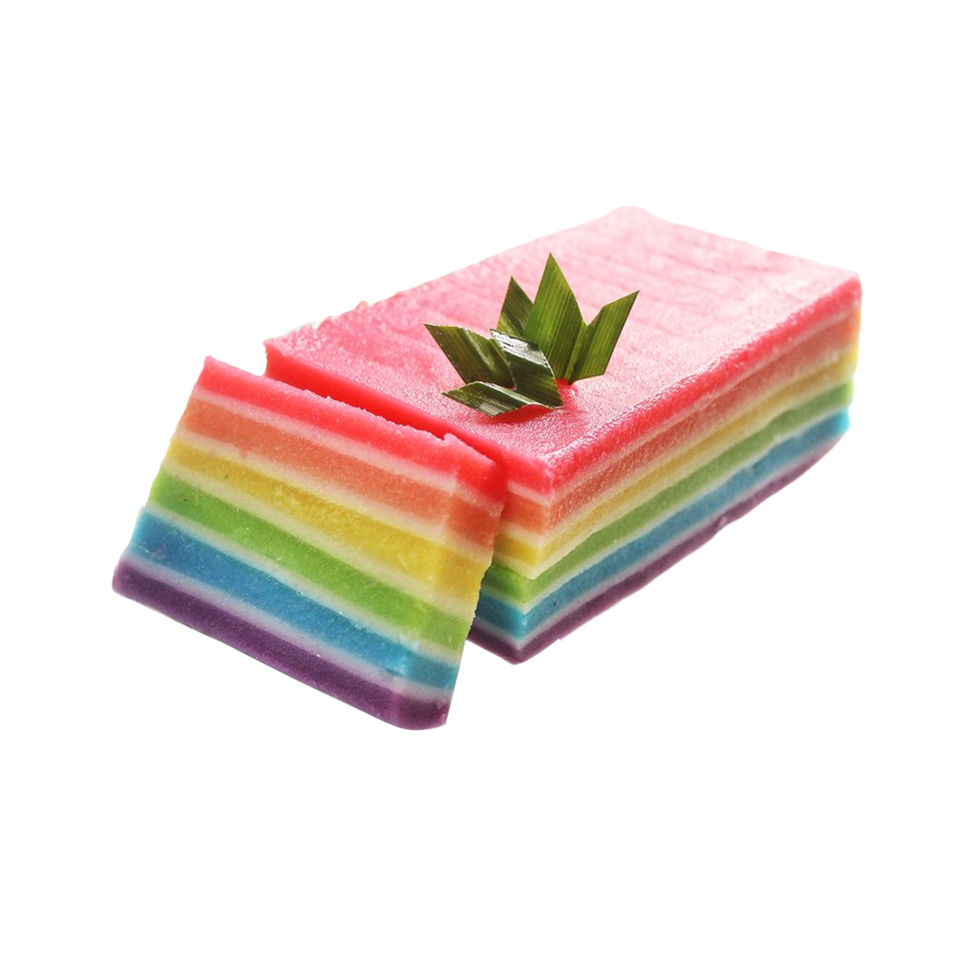 regenboog kleverig laag taart, kue lapis png