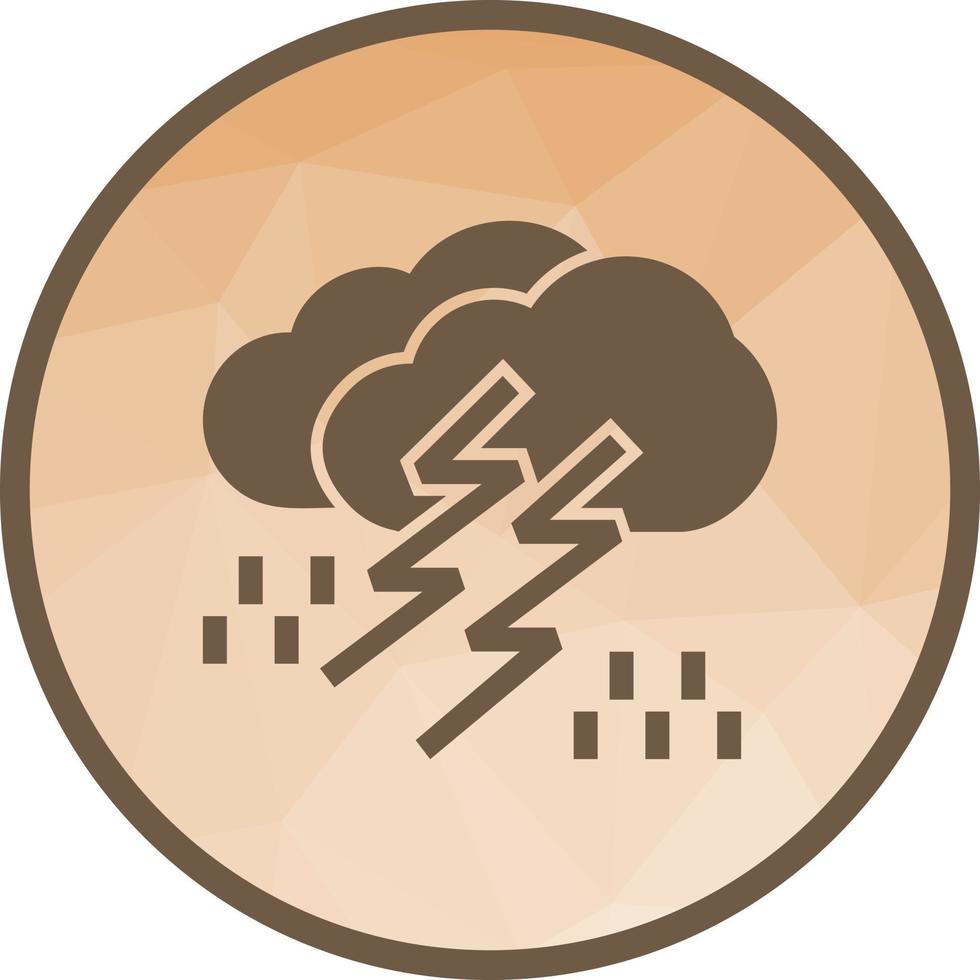 Thunderstorm Low Poly Background Icon vector