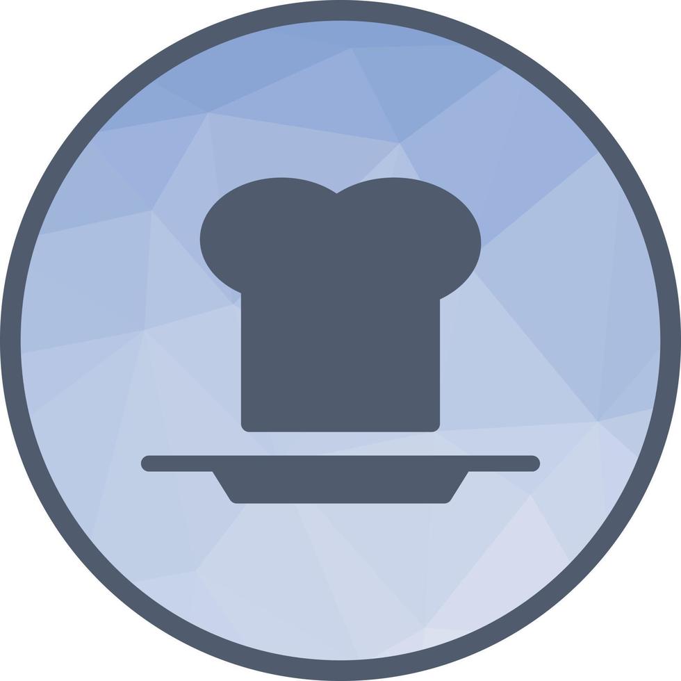 Chef Hat and Plate Low Poly Background Icon vector