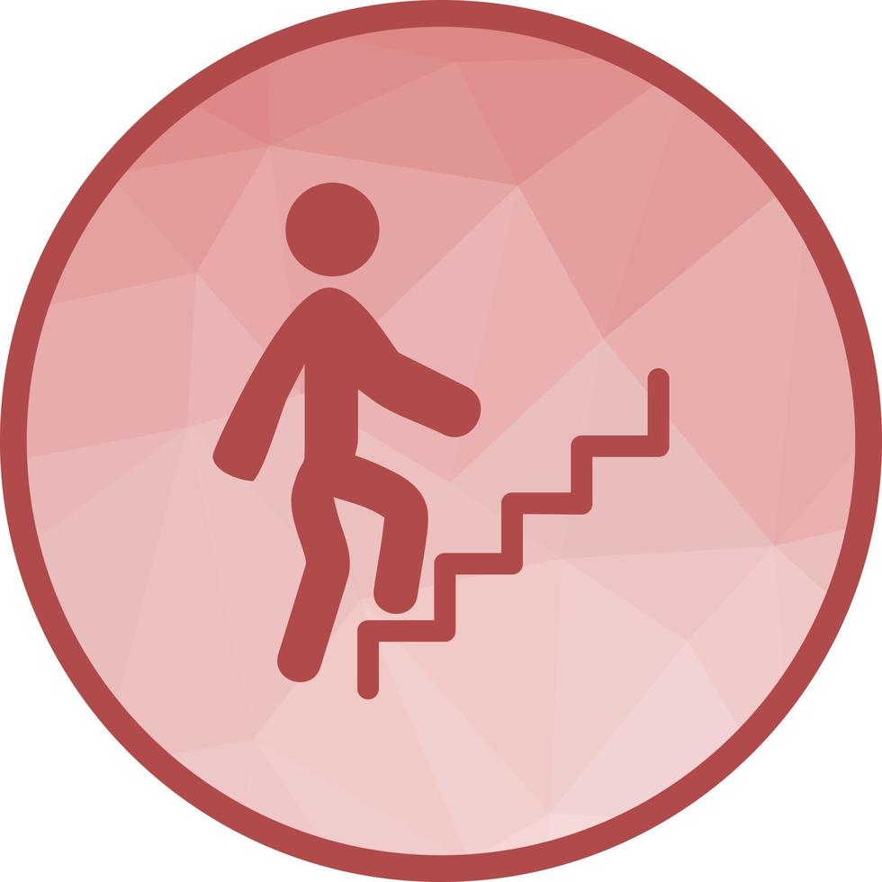 Person Climbing Stairs Low Poly Background Icon vector