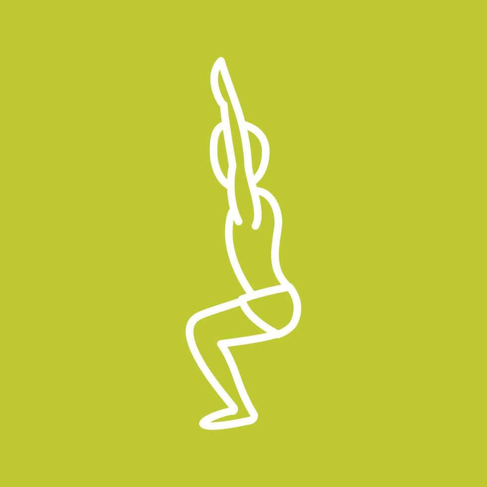 Chair Pose Line Color Background Icon vector